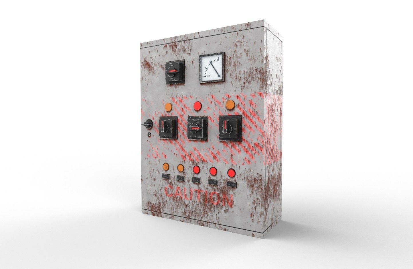 Electrical Control Box m3 Low-poly 3D model_4