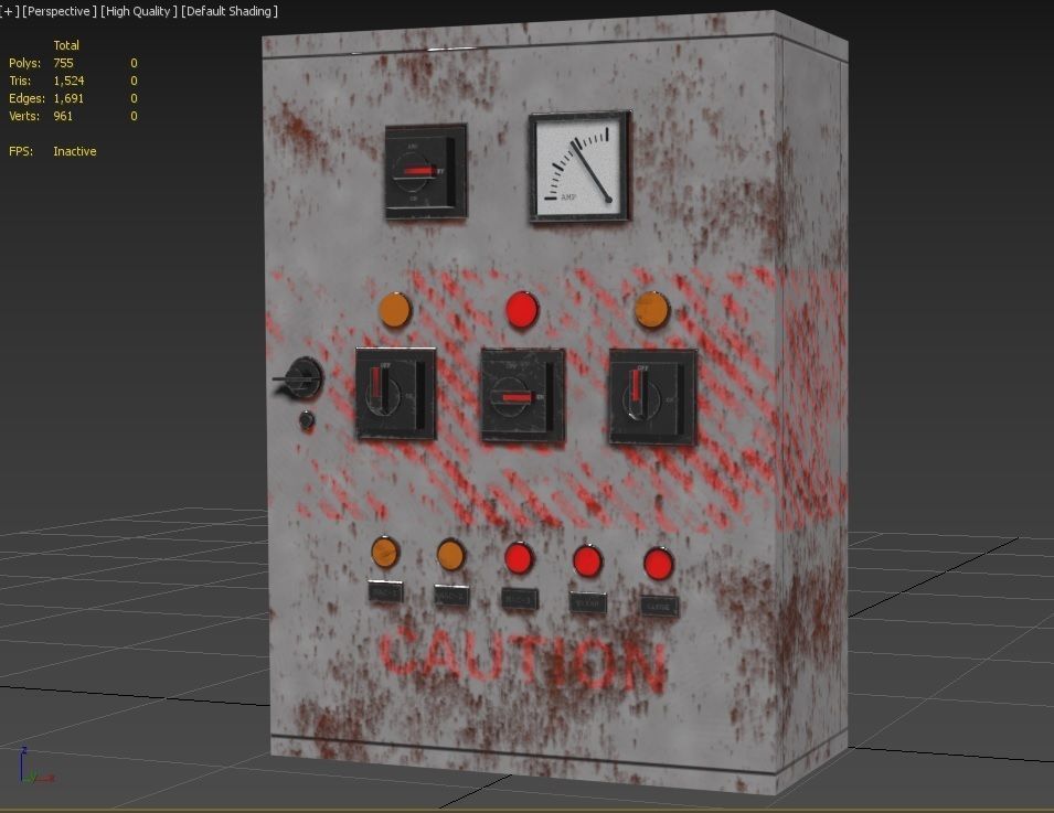 Electrical Control Box m3 Low-poly 3D model_16
