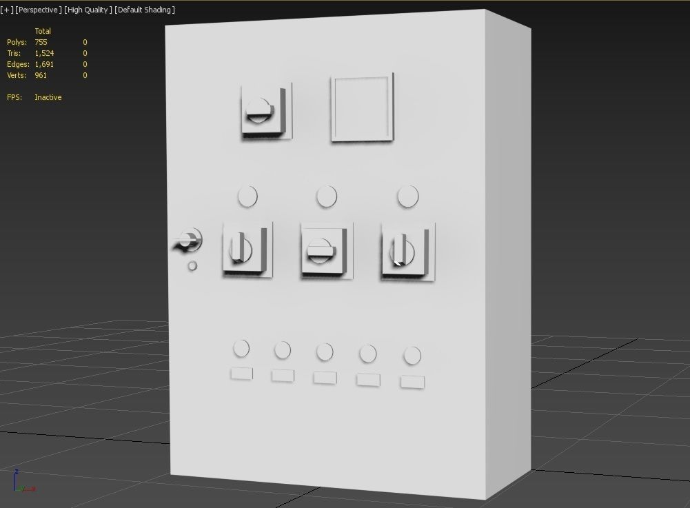 Electrical Control Box m3 Low-poly 3D model_15