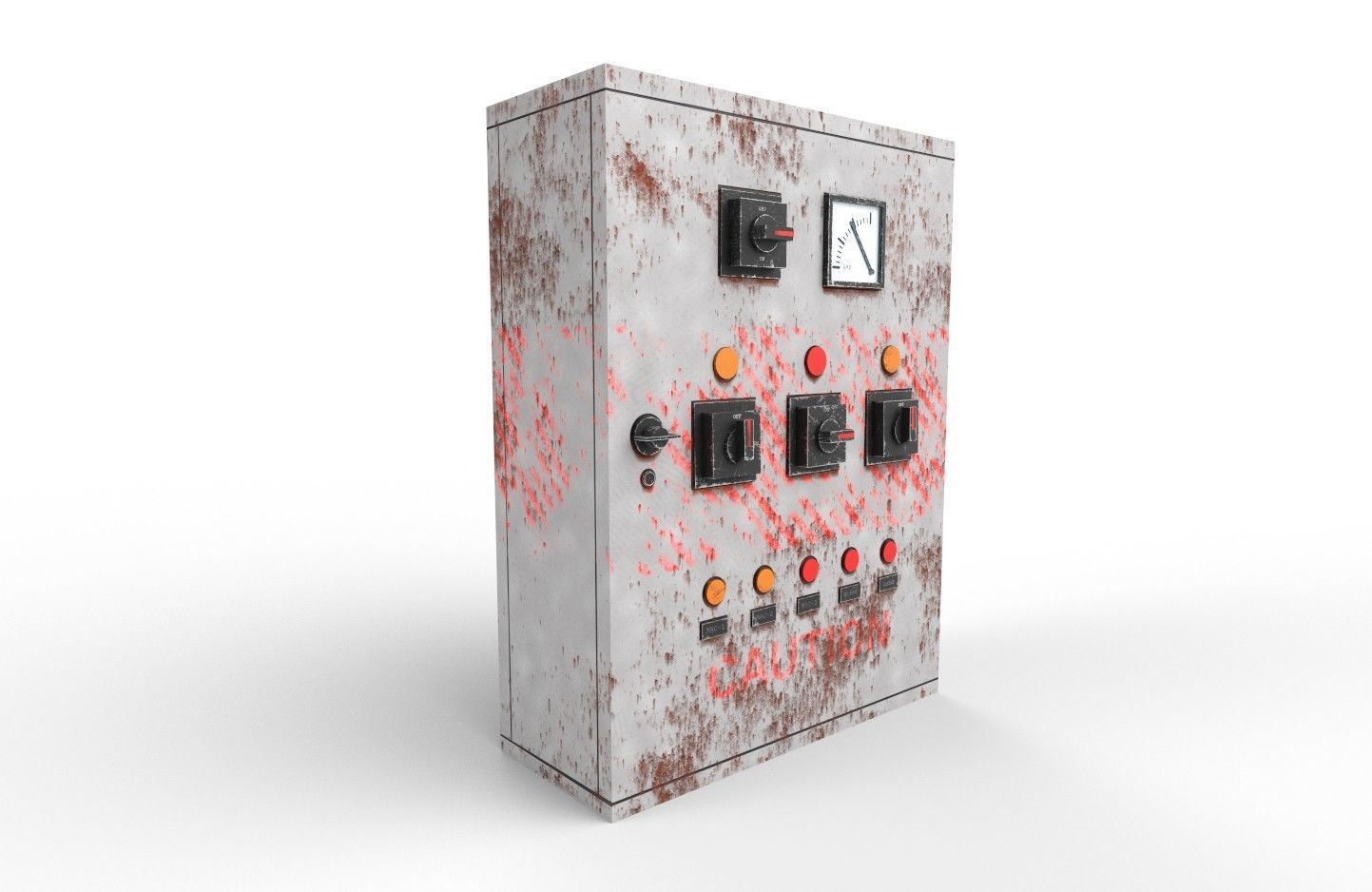 Electrical Control Box m3 Low-poly 3D model_1