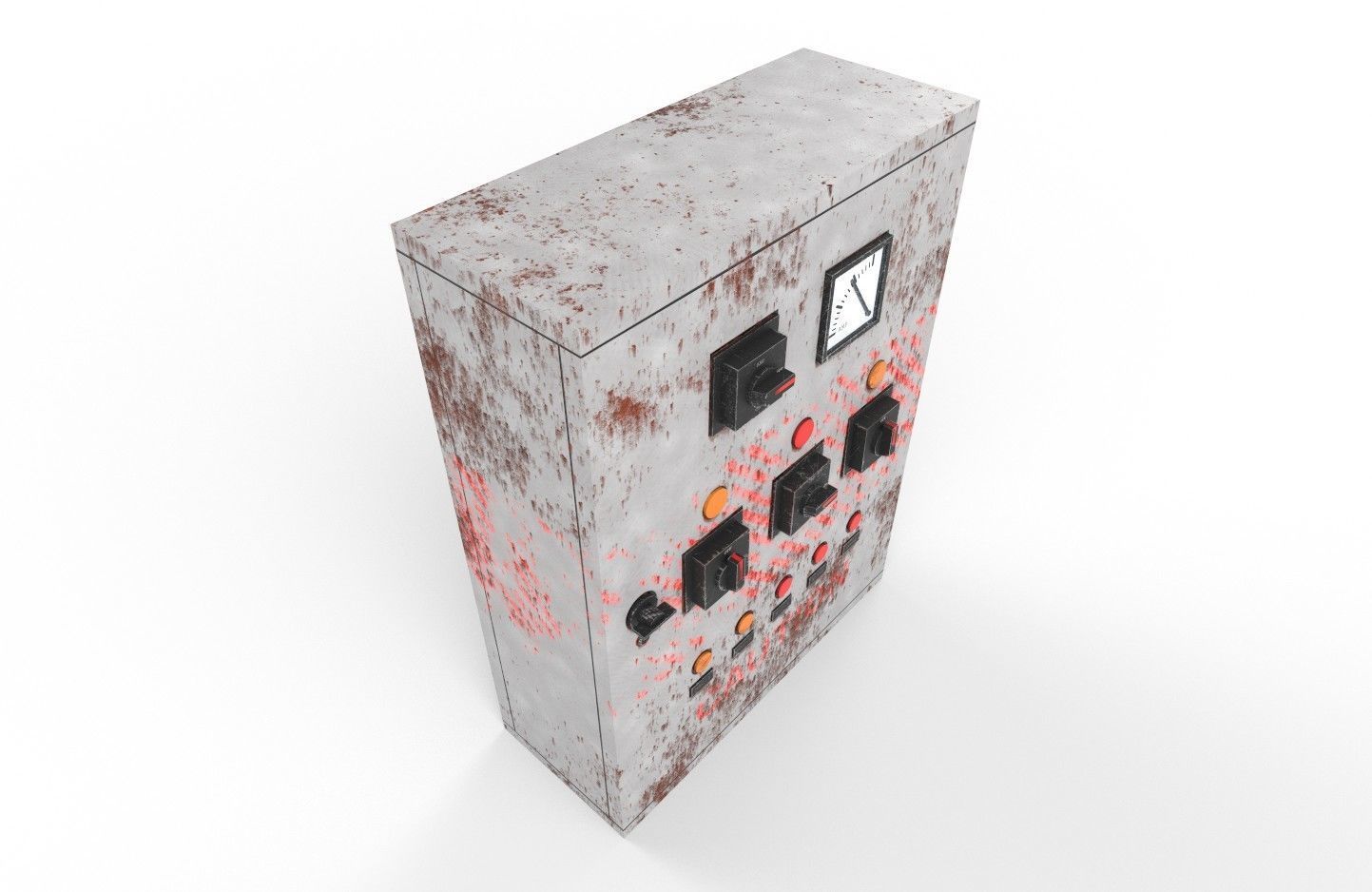 Electrical Control Box m3 Low-poly 3D model_7