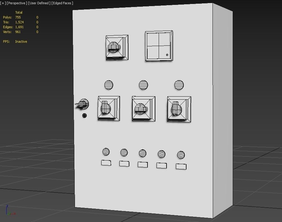 Electrical Control Box m3 Low-poly 3D model_14