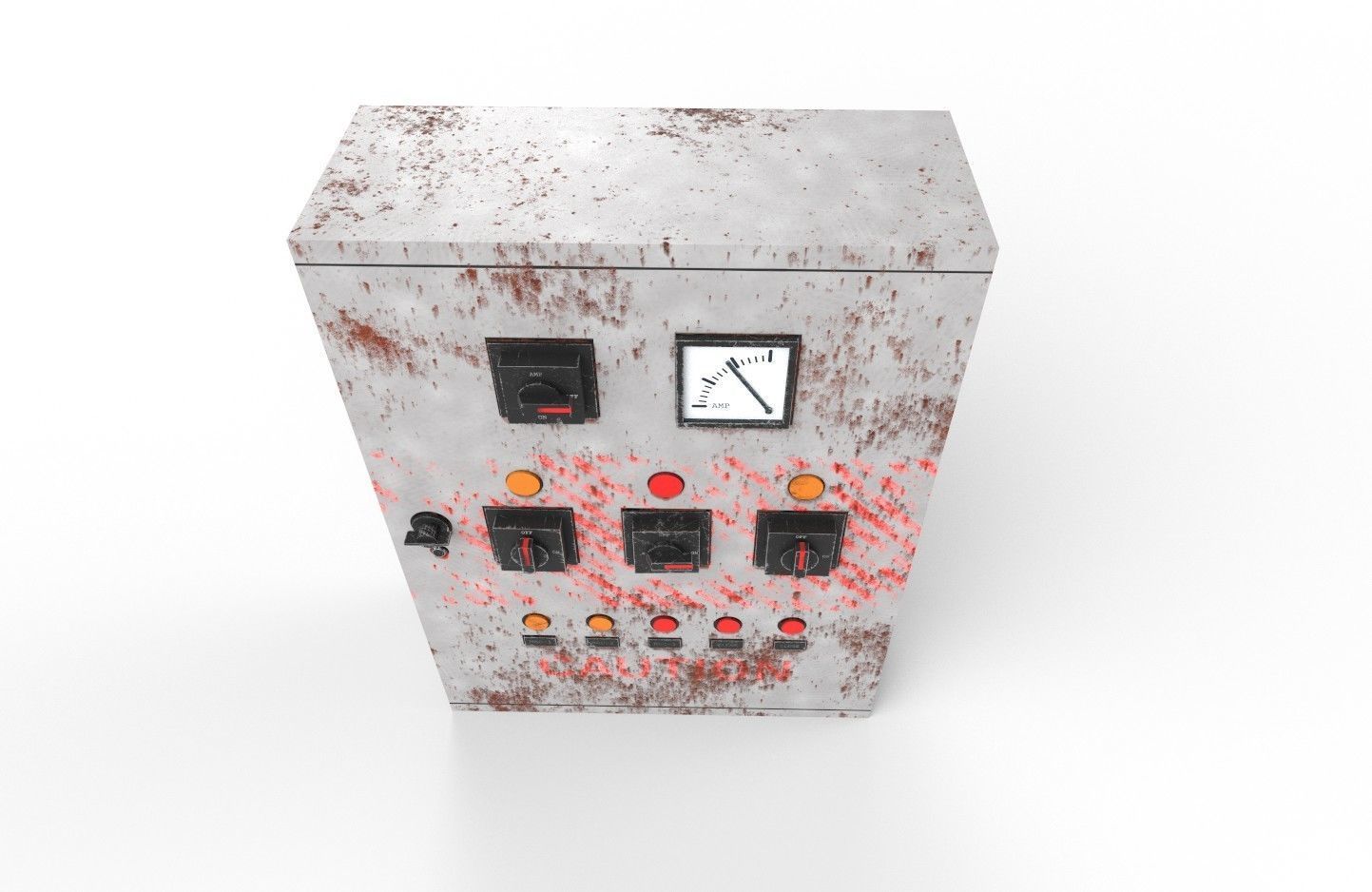 Electrical Control Box m3 Low-poly 3D model_9