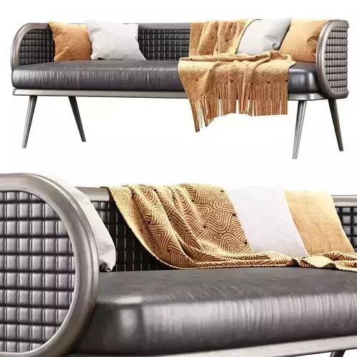 Victoria leather three-seater restaurant sofa NC17 