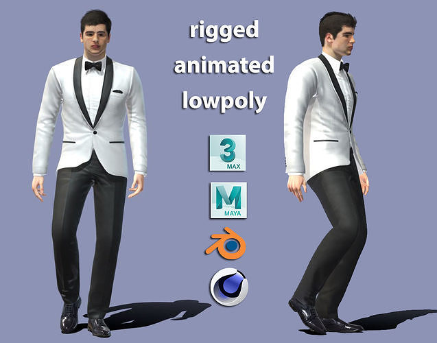 rigged elegant man 3D model