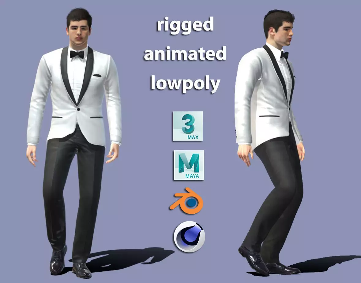 rigged elegant man 3D model_0