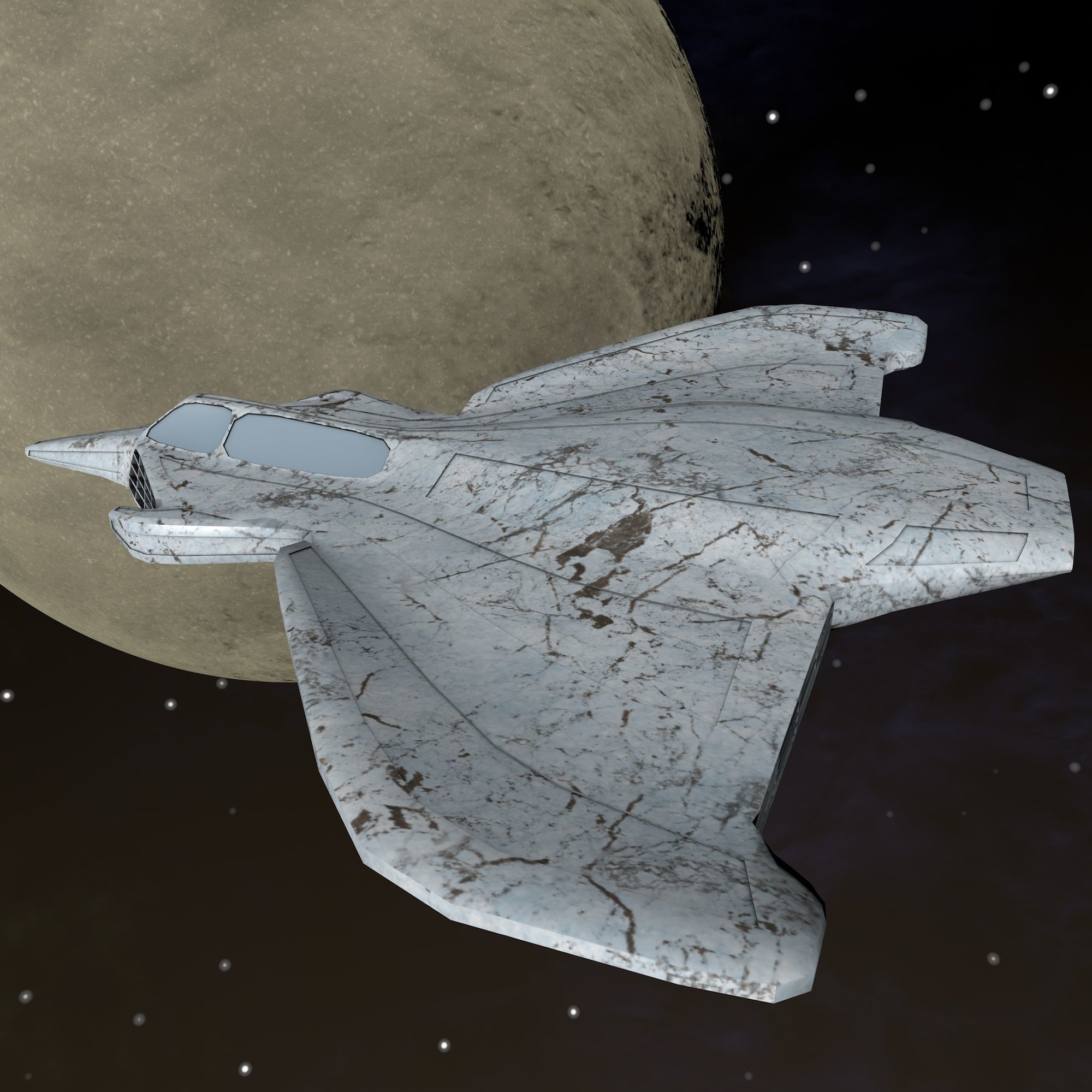 space mosquito A 2 Low-poly 3D model_9