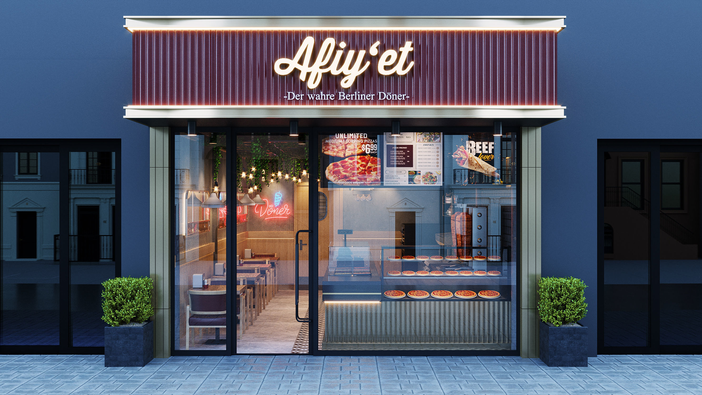 Kebab Restaurant 3D model_1