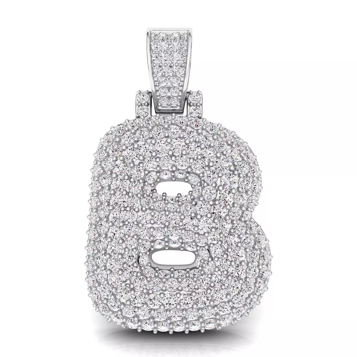 Bubble B Initial Pendant 3D print model