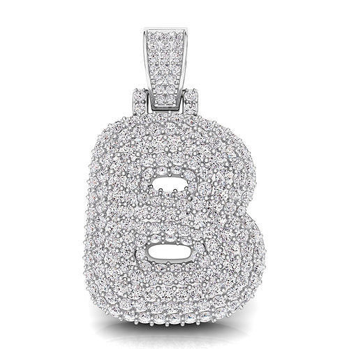 Bubble B Initial Pendant 3D print model