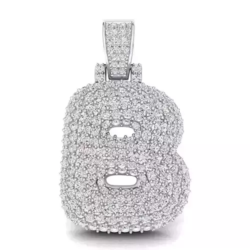 Bubble B Initial Pendant 3D print model