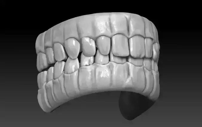 Teeth human mouth with Low-poly 3D model