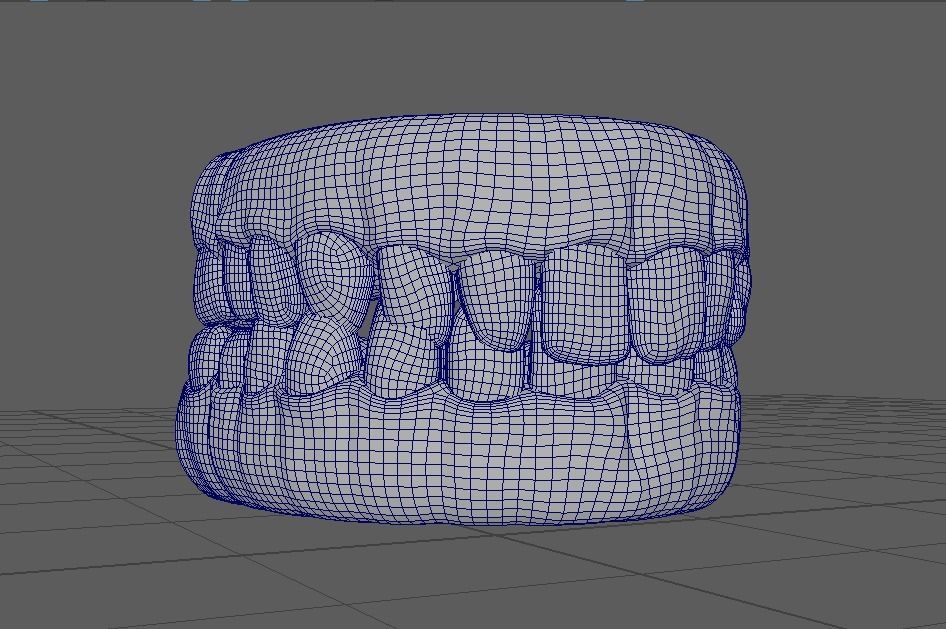 Teeth human mouth with Low-poly 3D model_11