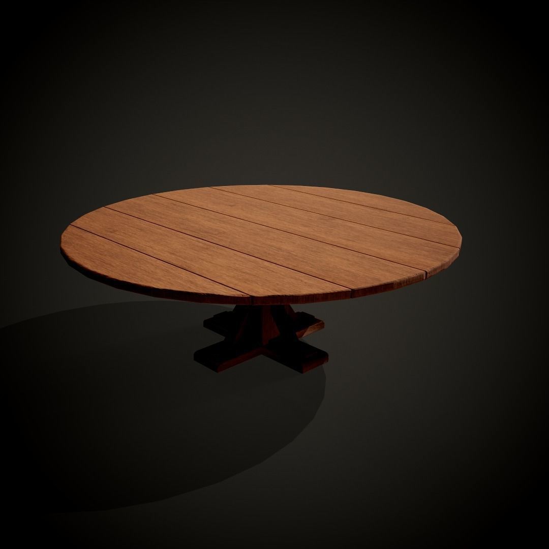 Medieval dungeon sitting - Tables - Chair -Bench and stools Low-poly 3D model_15