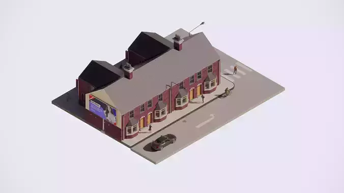 Terraced House Street Model