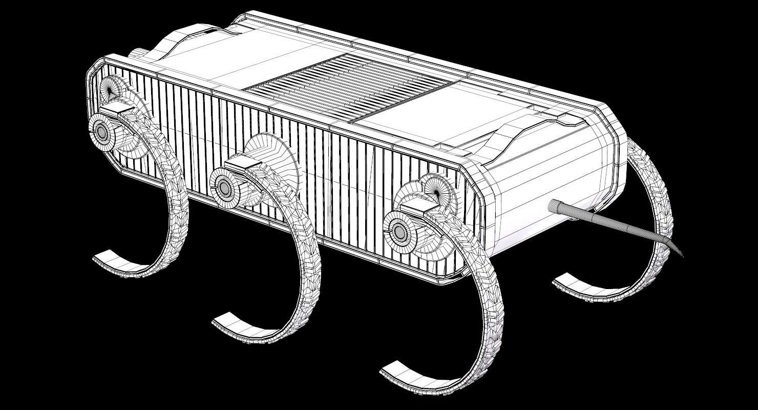 RHex Robot Boston Dynamics Low-poly 3D model_17