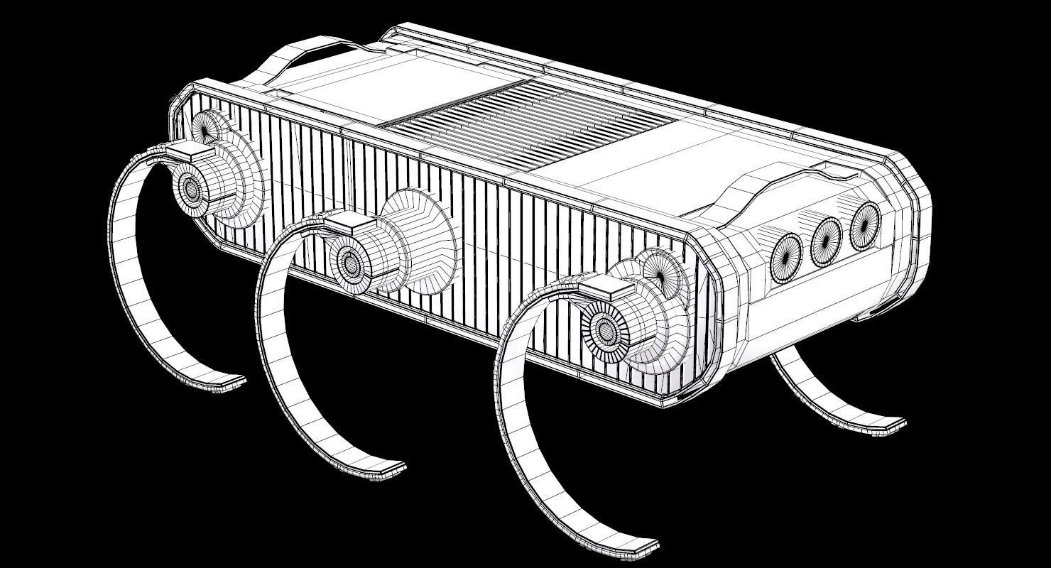RHex Robot Boston Dynamics Low-poly 3D model_19