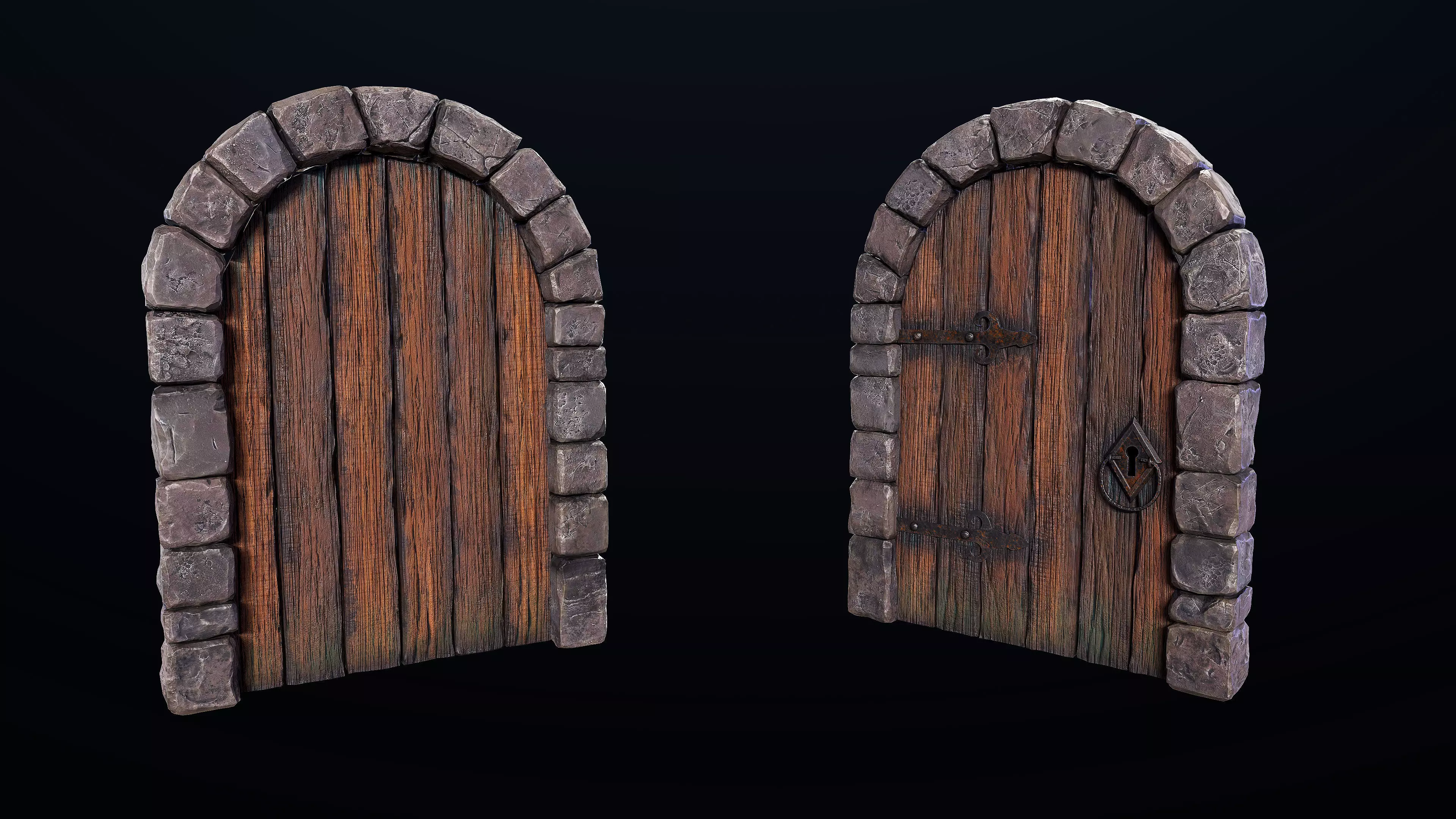 Medieval door Free 3D model