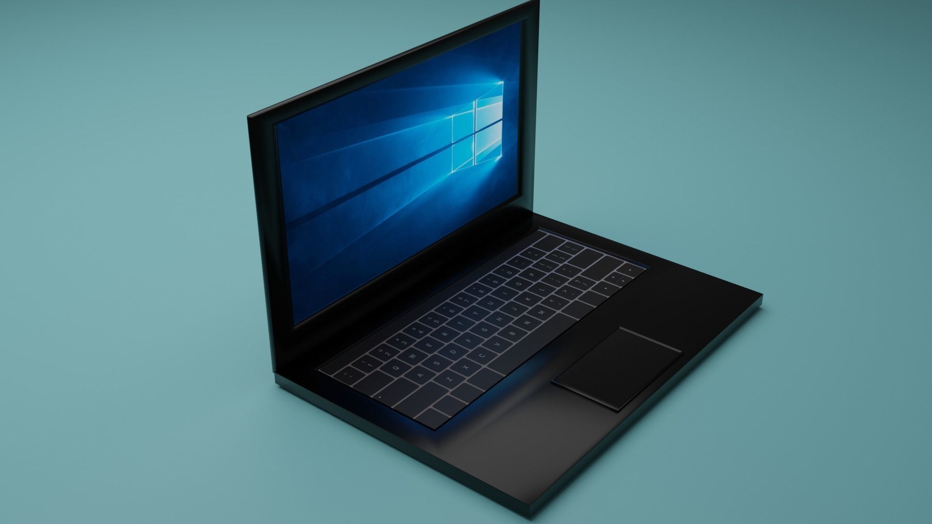 Laptop with windows operating system 3D model_1