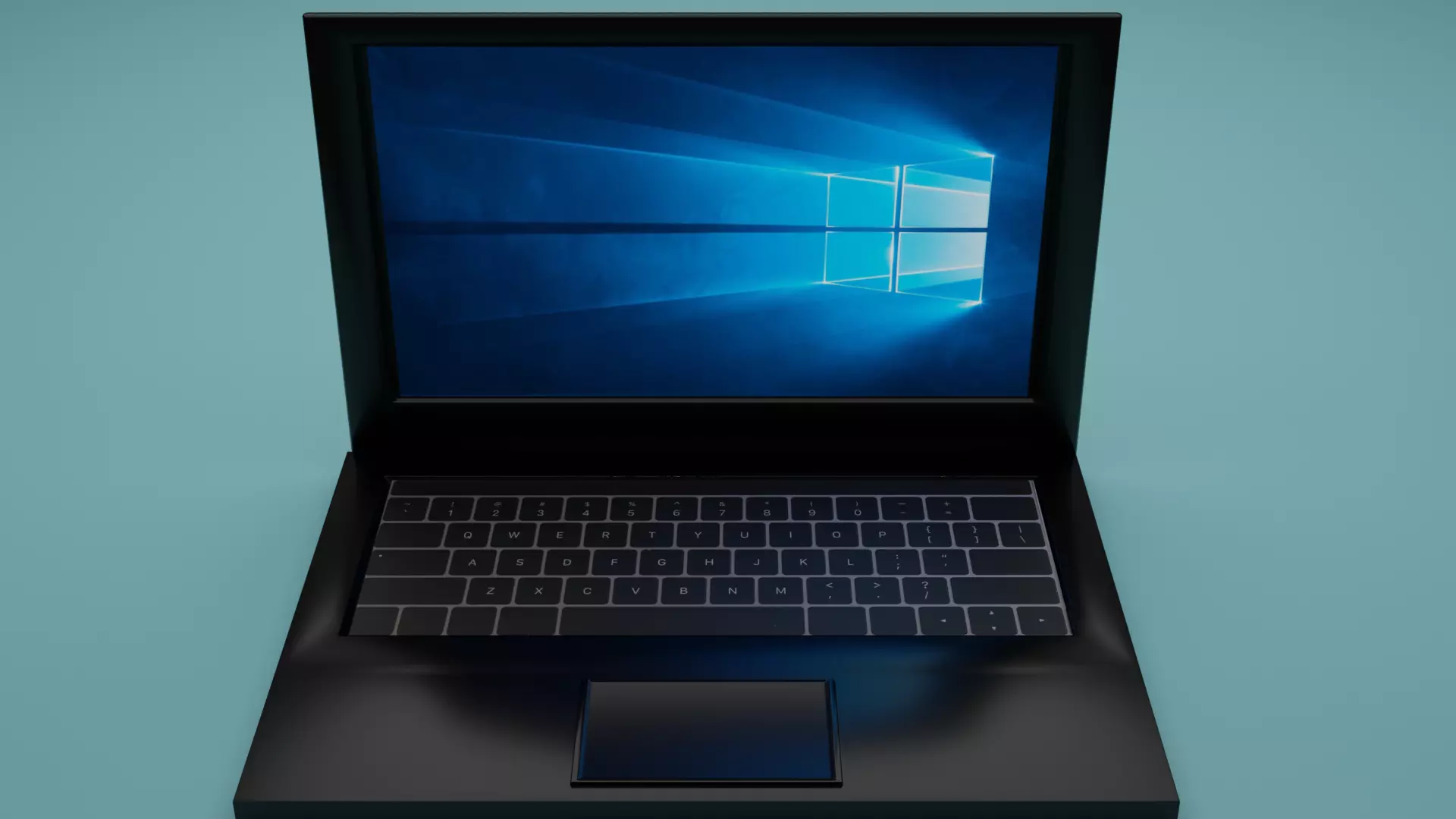Laptop with windows operating system 3D model_0