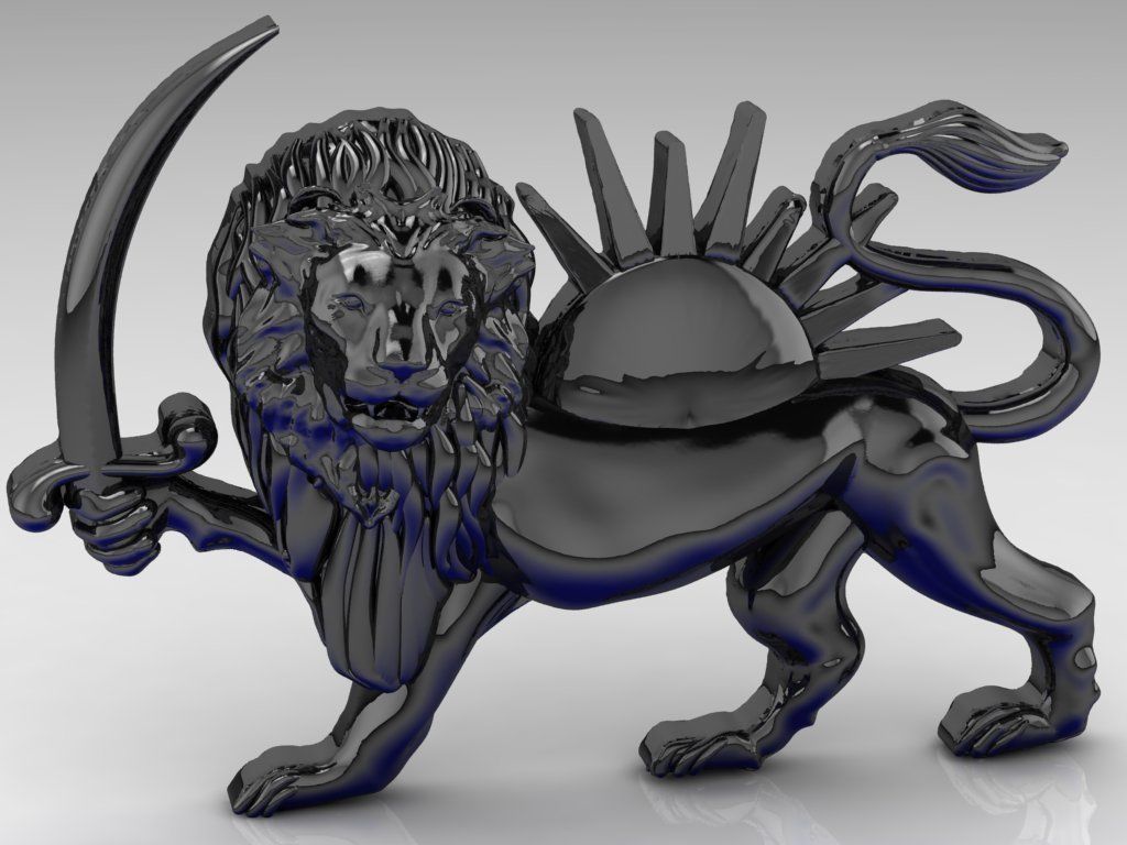 lion and sun 3D print model_4