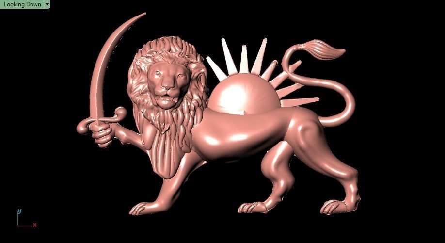 lion and sun 3D print model_15
