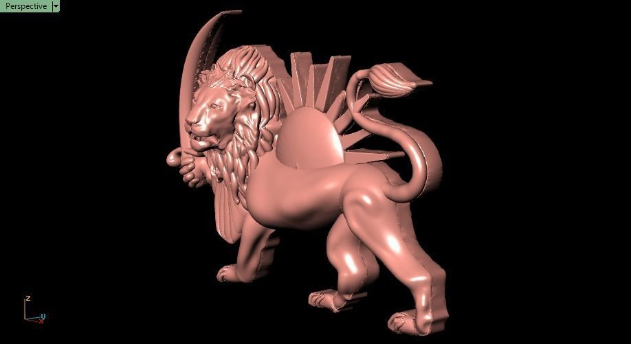 lion and sun 3D print model_10