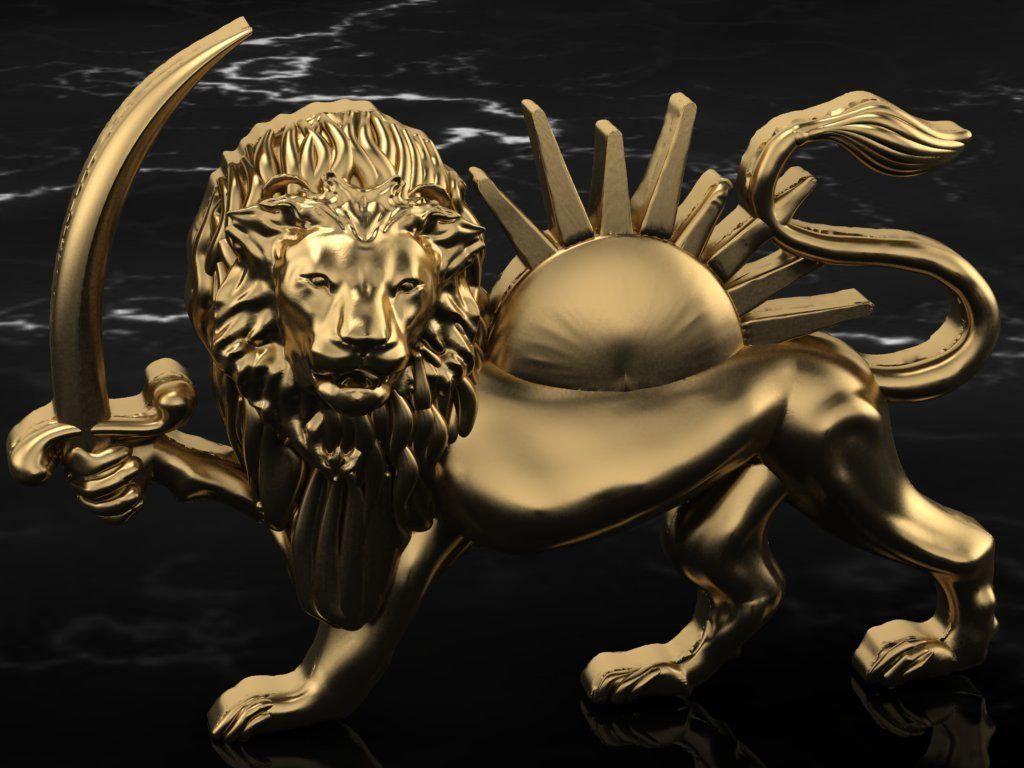 lion and sun 3D print model_1