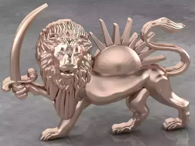 lion and sun 3D print model lion and sun 3D print model