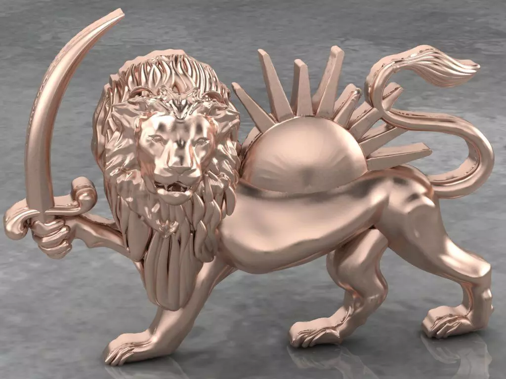 lion and sun 3D print model_0