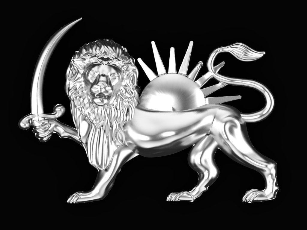 lion and sun 3D print model_3