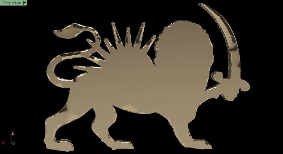 lion and sun 3D print model_8