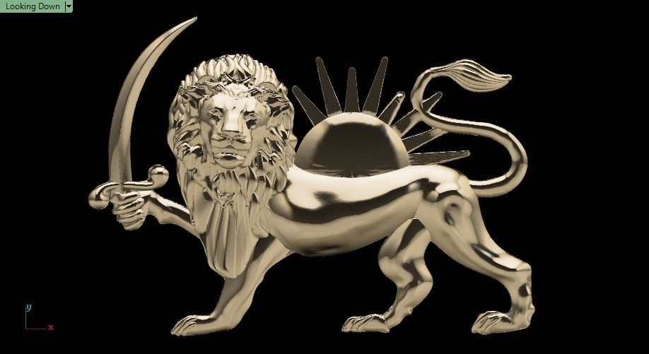 lion and sun 3D print model_6