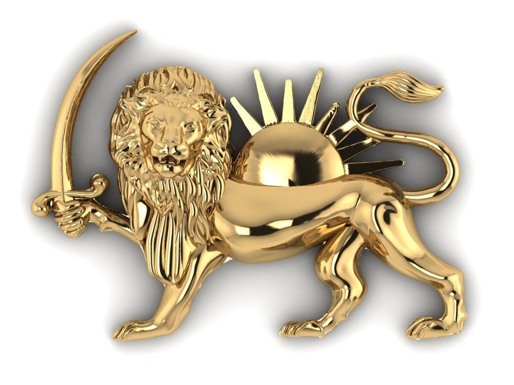 lion and sun 3D print model_5