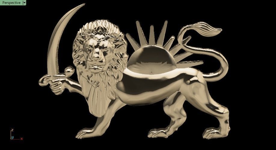 lion and sun 3D print model_7