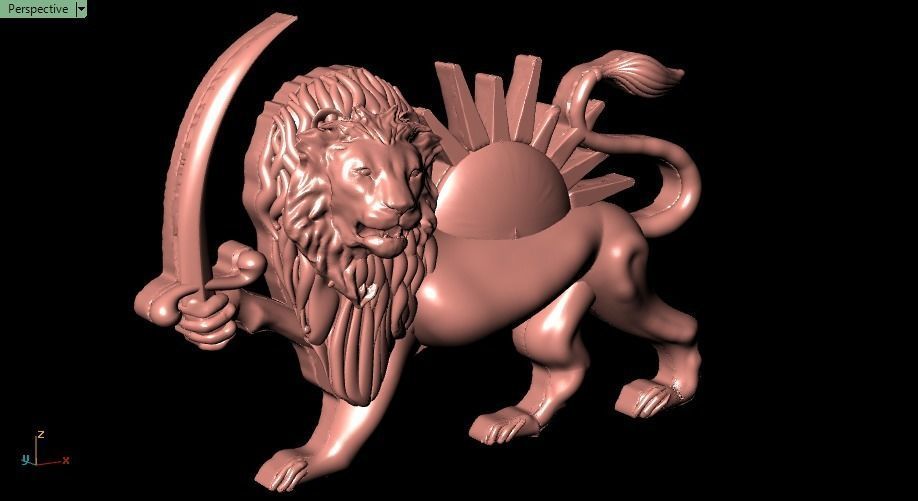 lion and sun 3D print model_9