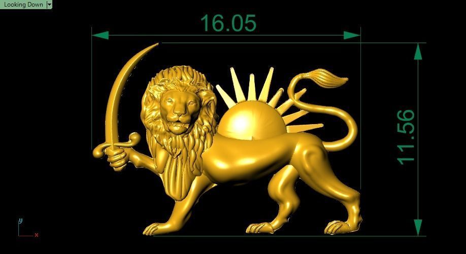 lion and sun 3D print model_13
