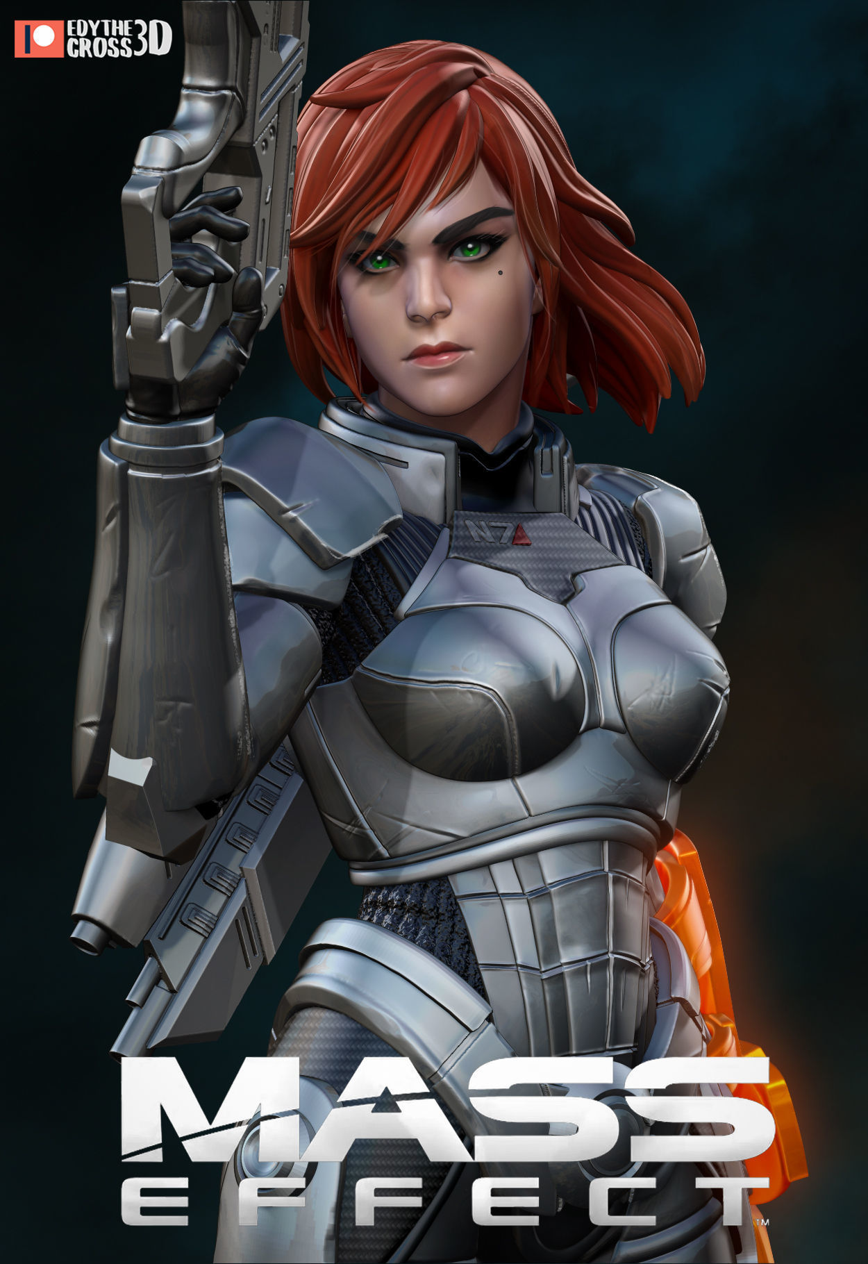 Female Shepard - Mass Effect  3D print model_1