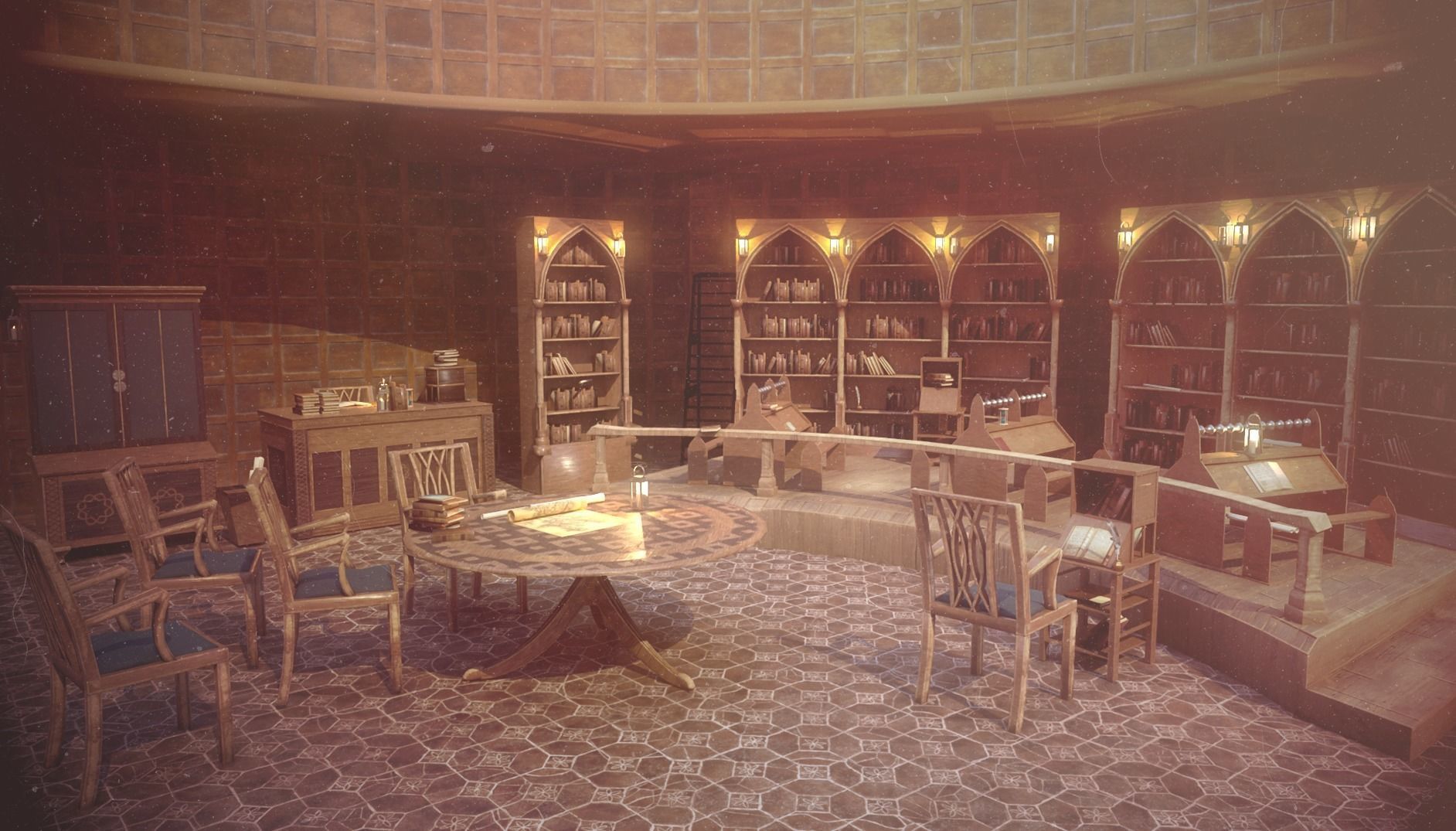 Medieval Library Model Pack Tortilla Low-poly 3D model_8