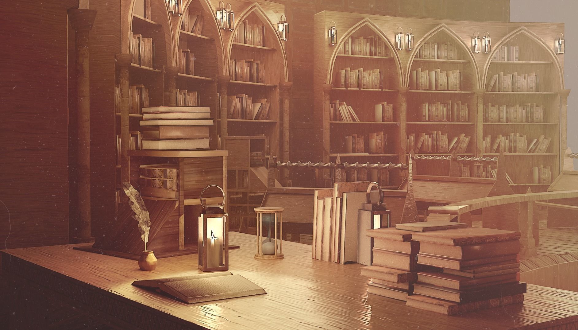 Medieval Library Model Pack Tortilla Low-poly 3D model_5