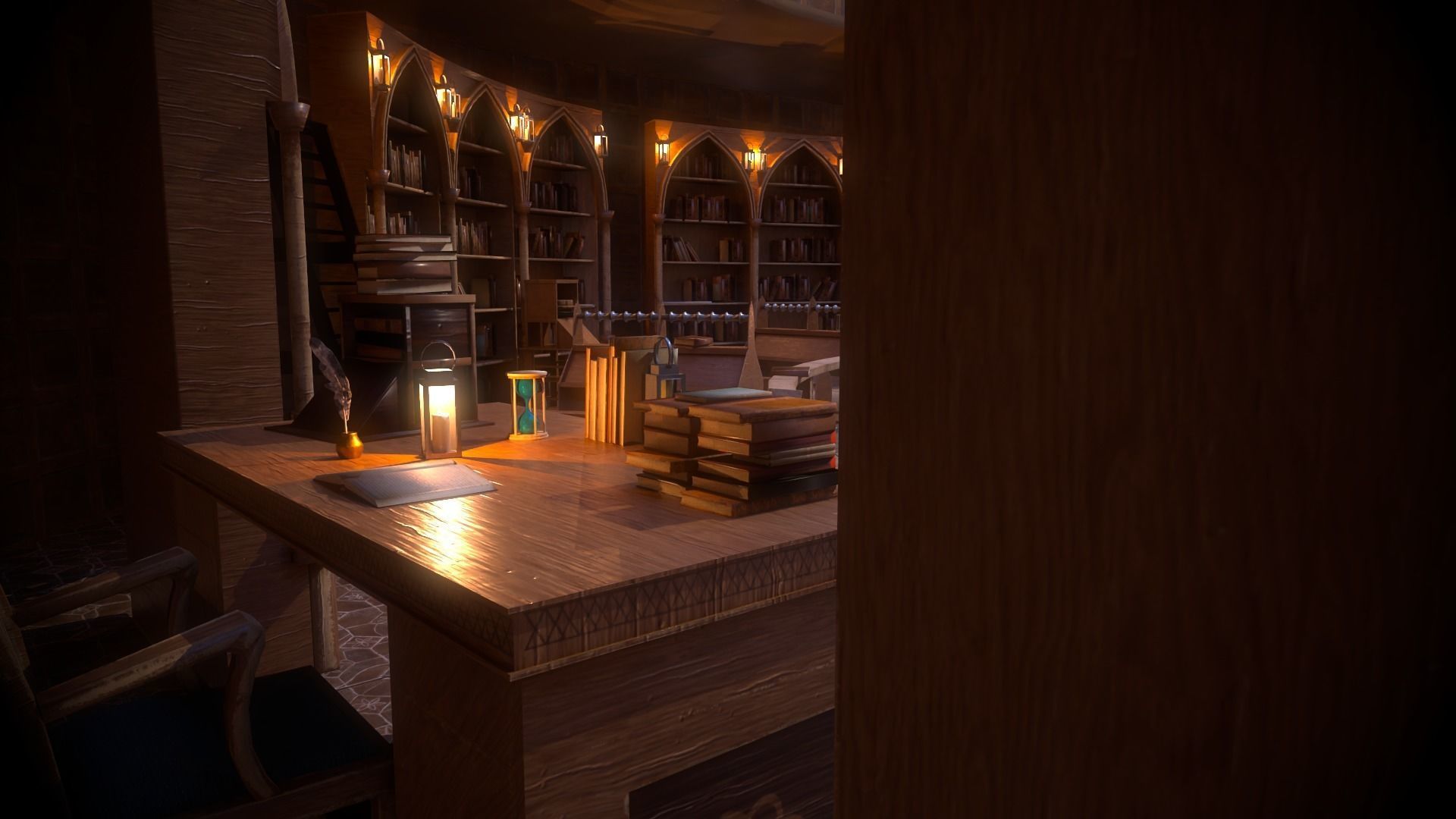 Medieval Library Model Pack Tortilla Low-poly 3D model_9