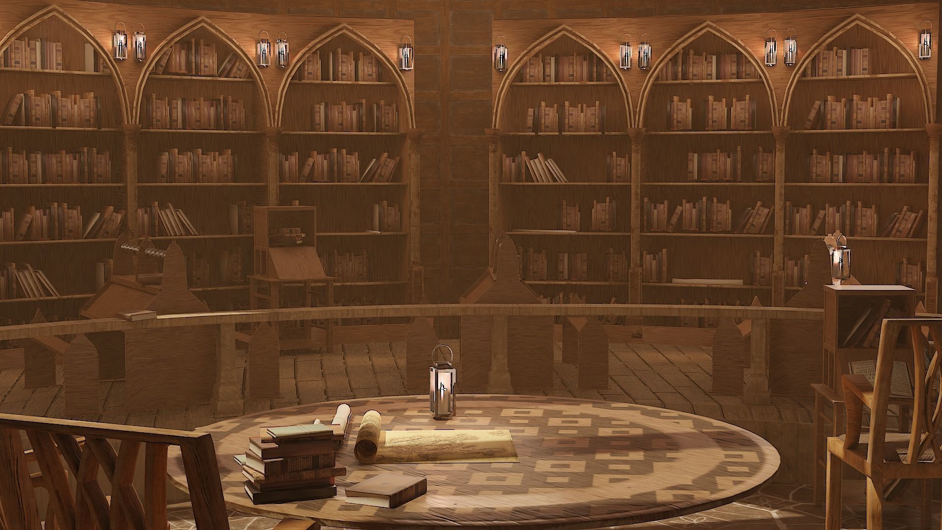 Medieval Library Model Pack Tortilla Low-poly 3D model_6
