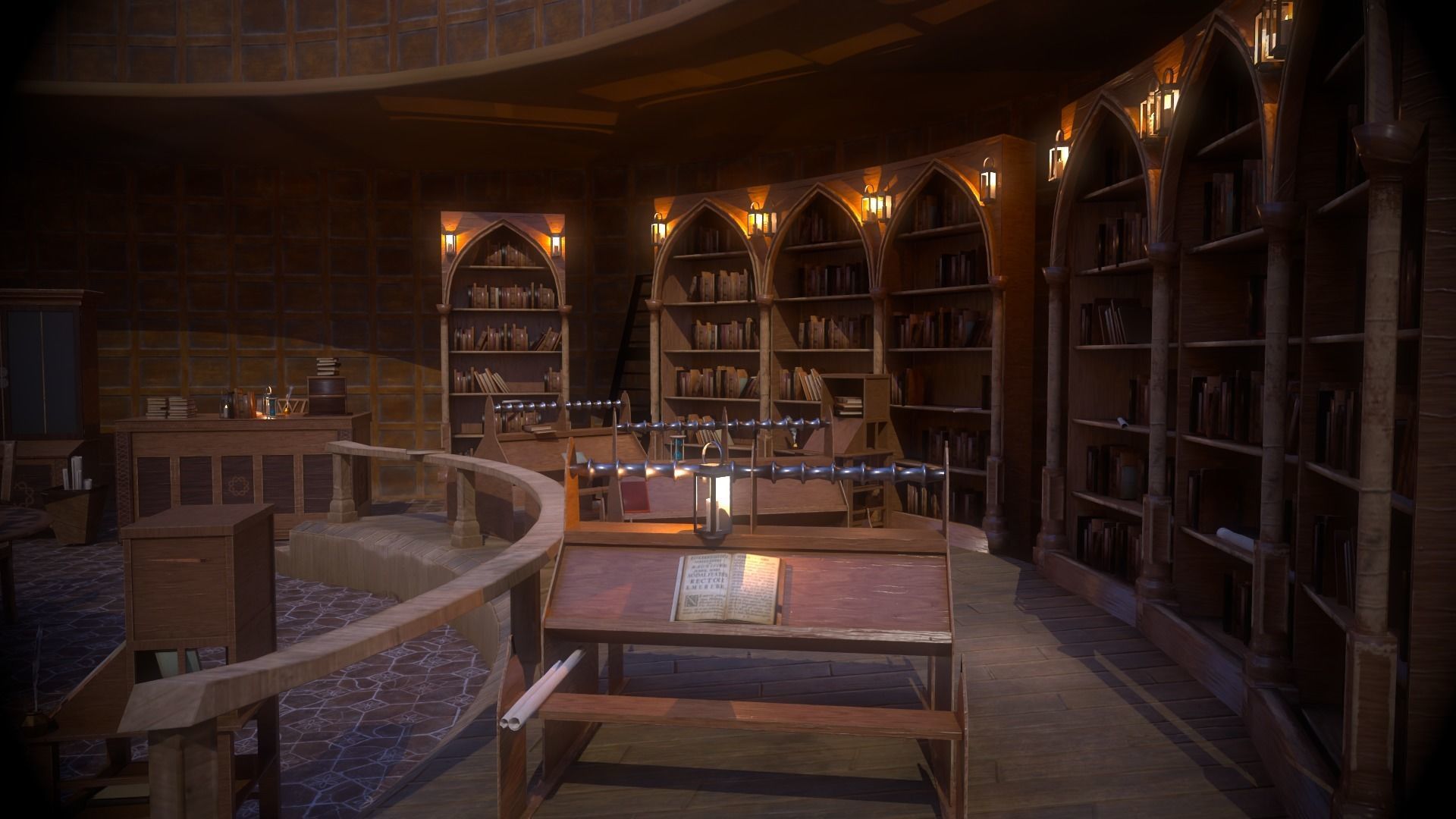 Medieval Library Model Pack Tortilla Low-poly 3D model_10