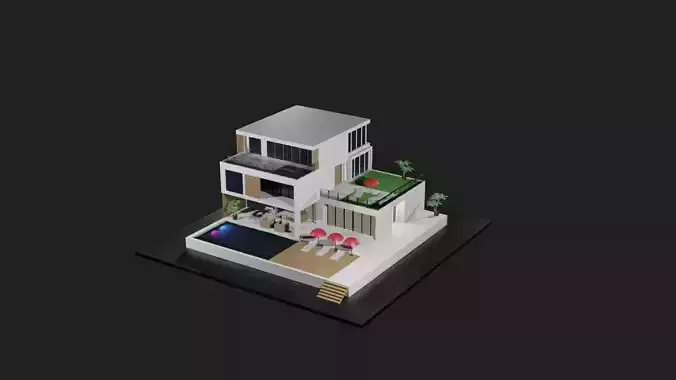 Low Poly Summer House 