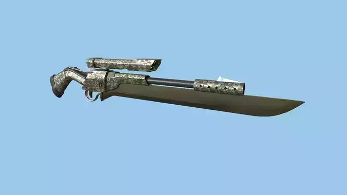 Sniper Gunblade 04 Digital Camouflage - Character SciFi Design