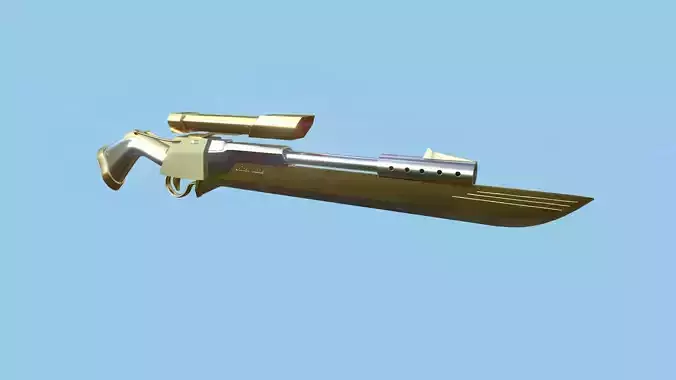 Sniper Gunblade 05 Luxury Golden - Character SciFi Design