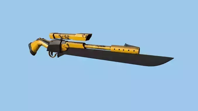 Sniper Gunblade 06 Yellow Black - Character SciFi Design