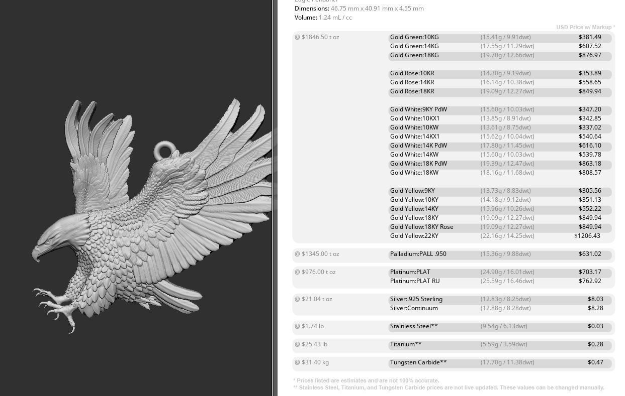 Eagle Pendant 3D print model_9