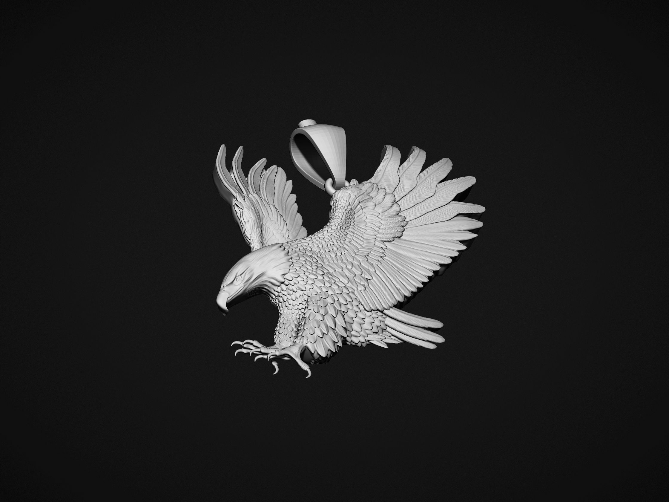 Eagle Pendant 3D print model_5