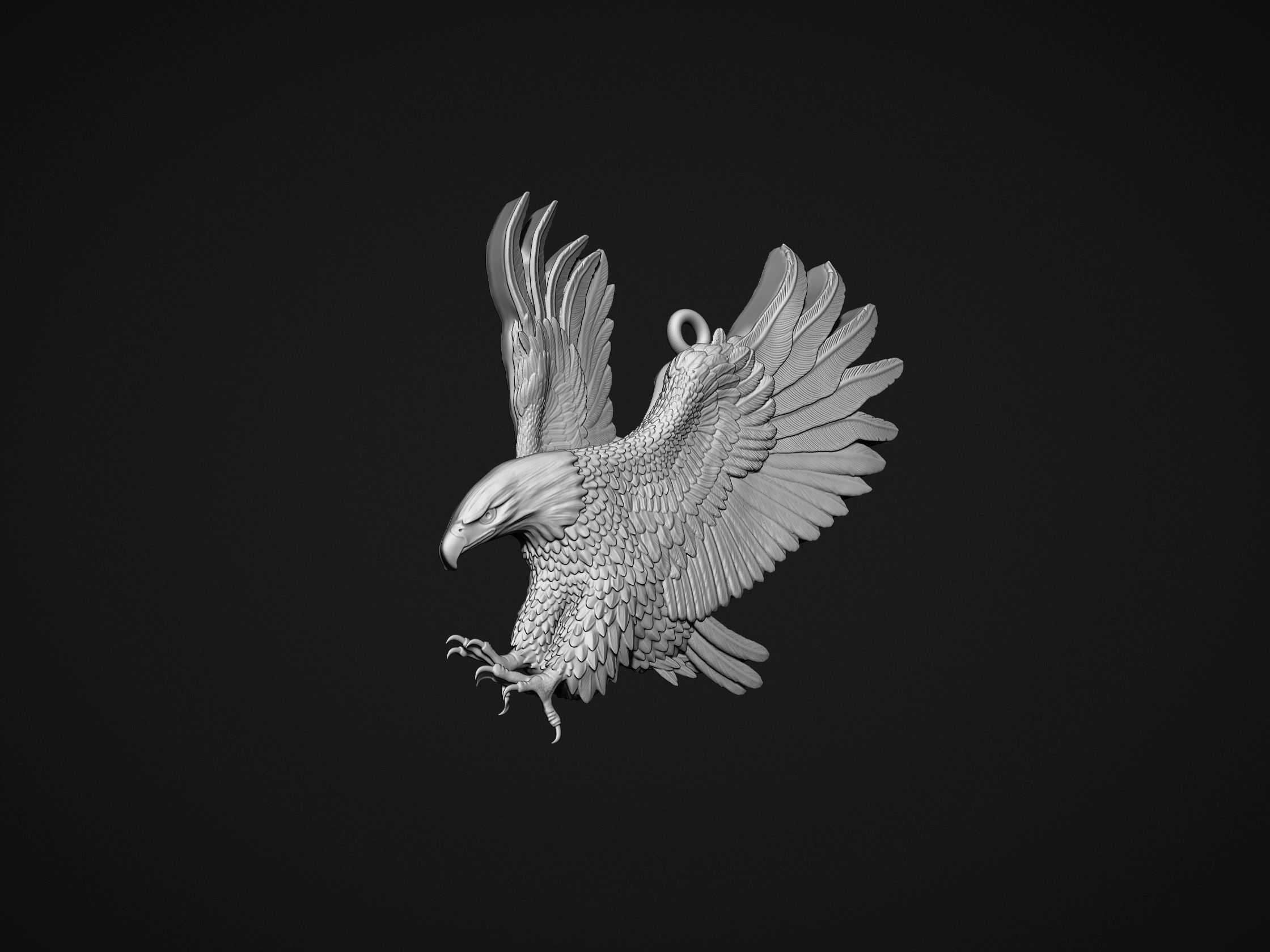 Eagle Pendant 3D print model_3